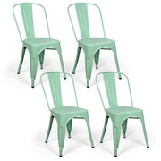 Pack 4 Sillas Tudix Verde Menta de Estilo Industrial 