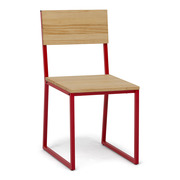 Silla Desmontable Oxford ECO Rojo de Pino Natural Marca Box Furniture